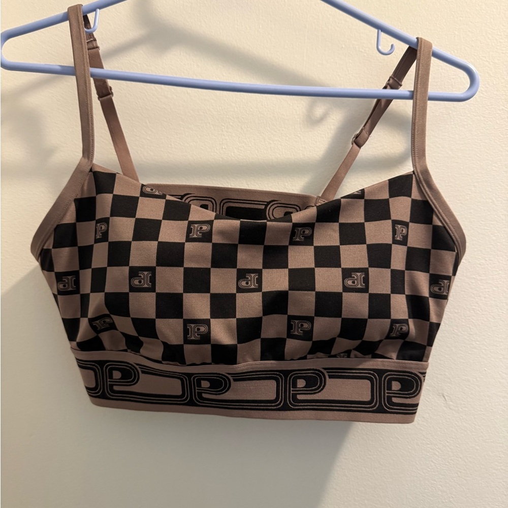 PINK Victoria's Secret Brown Checkered Sports Bra